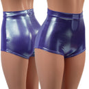 High Waist Pinup Shorts with Boy Cut Leg in Lavender Ice - Coquetry Clothing