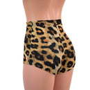 High Waist Pinup Shorts with Boy Cut Leg in Leopard Print - Coquetry Clothing