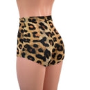 High Waist Pinup Shorts with Boy Cut Leg in Leopard Print - Coquetry Clothing