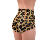 High Waist Pinup Shorts with Boy Cut Leg in Leopard Print - Coquetry Clothing