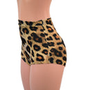 High Waist Pinup Shorts with Boy Cut Leg in Leopard Print - Coquetry Clothing