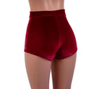 High Waist Pinup Shorts with Boy Cut Leg in Red Velvet - Coquetry Clothing