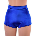 High Waist Pinup Shorts with Boy Cut Leg in Sapphire Velvet - 5