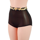 High Waist Pinup Shorts with Boy Cut Leg in Sheer Black Mesh - Coquetry Clothing