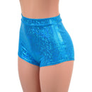 High Waist Pinup Shorts with Boy Cut Leg in Turquoise Kaleidoscope - Coquetry Clothing