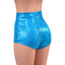 High Waist Pinup Shorts with Boy Cut Leg in Turquoise Kaleidoscope - Coquetry Clothing