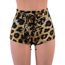 High Waist Pinup Shorts with Front Laceup - Coquetry Clothing