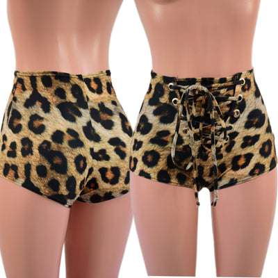 High Waist Pinup Shorts with Front Laceup - Coquetry Clothing