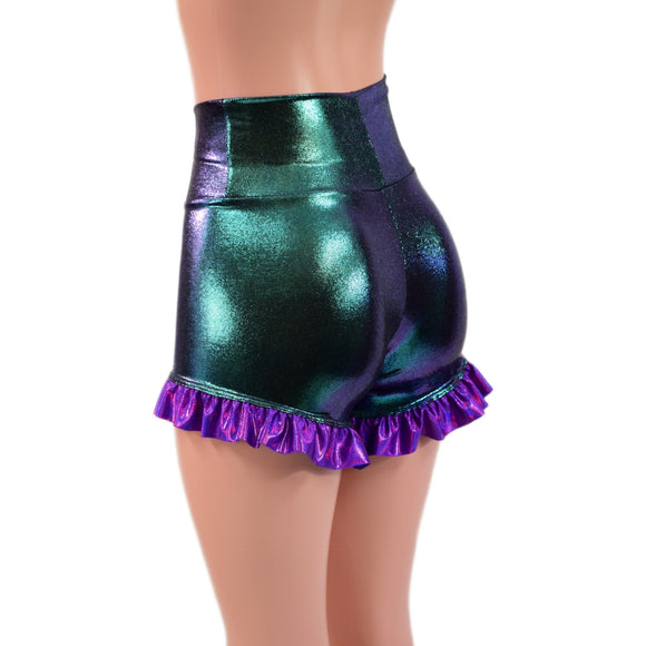 High Waist Shorts with Ruffled Leg - Coquetry Clothing