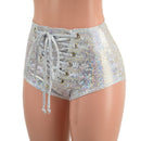 High Waist Siren Shorts with Front Laceup - Coquetry Clothing