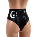 High Waist Siren Shorts with Moon and Stars and Brazilian Cut Leg - 5
