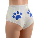 High Waist Siren Shorts with Paw Prints - Coquetry Clothing