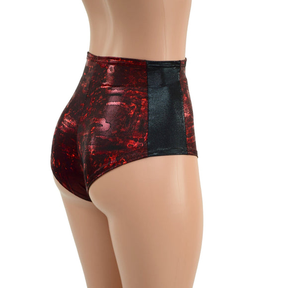 High Waist Siren Shorts with Side Panels - Coquetry Clothing