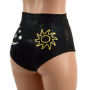 High Waist Siren Shorts with Sun, Moon and Stars - Coquetry Clothing