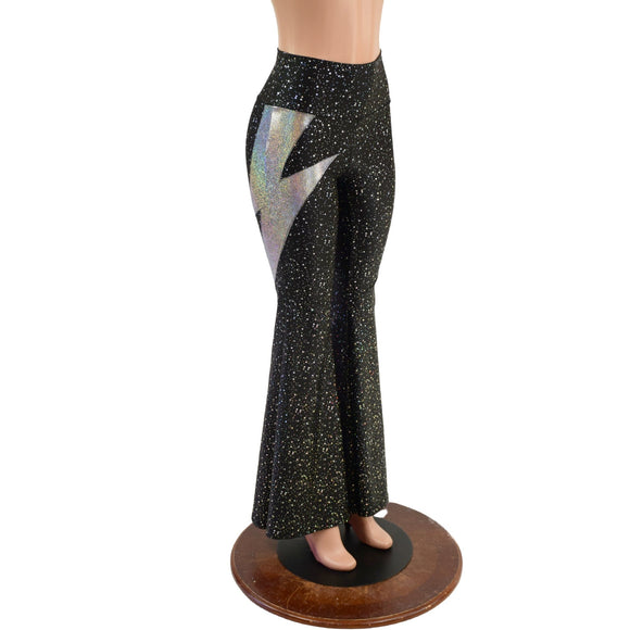 High Waist Solar Flares with Bolts - Coquetry Clothing