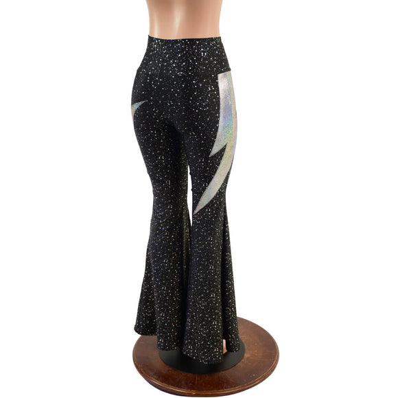 High Waist Solar Flares with Bolts - Coquetry Clothing