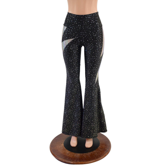 High Waist Solar Flares with Bolts - Coquetry Clothing