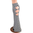 High Waist Solar Flares with Triple Cutouts and O - rings - Coquetry Clothing