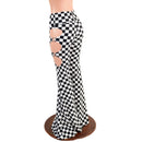 High Waist Solar Flares with Triple Cutouts and O - rings - Coquetry Clothing