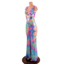 High Waist Solar Flares with Triple Cutouts and O - rings and Matching O - ring crop Tank Set - Coquetry Clothing