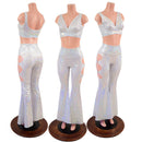 High Waist Solar Flares with Triple Cutouts and O-rings and Matching Starlette Bralette Set - Coquetry Clothing