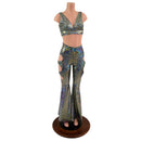 High Waist Solar Flares with Triple Cutouts and O-rings and Matching Starlette Bralette Set - Coquetry Clothing