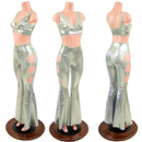 High Waist Solar Flares with Triple Cutouts and O - rings and Matching Starlette Bralette Set - Coquetry Clothing