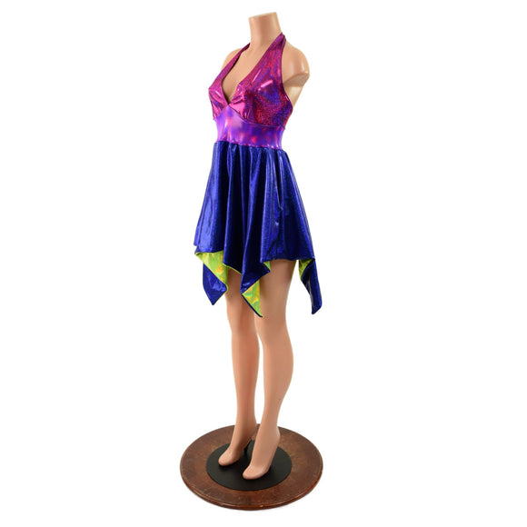 Holographic Tink Halter Dress with POCKETS - Coquetry Clothing
