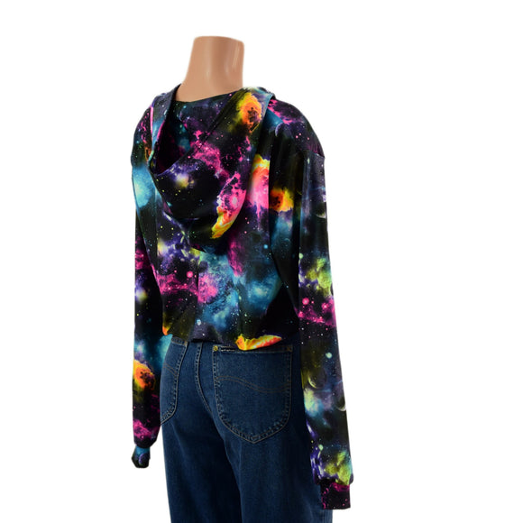 Hooded Kimberly Jacket in UV Glow Galaxy - Coquetry Clothing