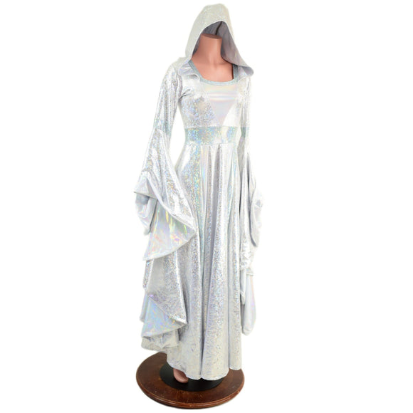 Hooded Marian Gown with Sorceress Sleeves - Coquetry Clothing