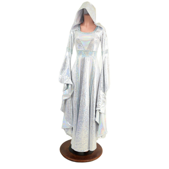 Hooded Marian Gown with Sorceress Sleeves - Coquetry Clothing
