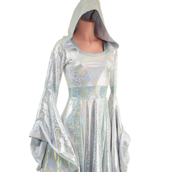 Hooded Marian Gown with Sorceress Sleeves - Coquetry Clothing