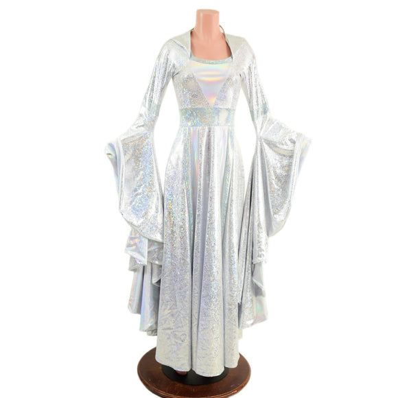 Hooded Marian Gown with Sorceress Sleeves - Coquetry Clothing