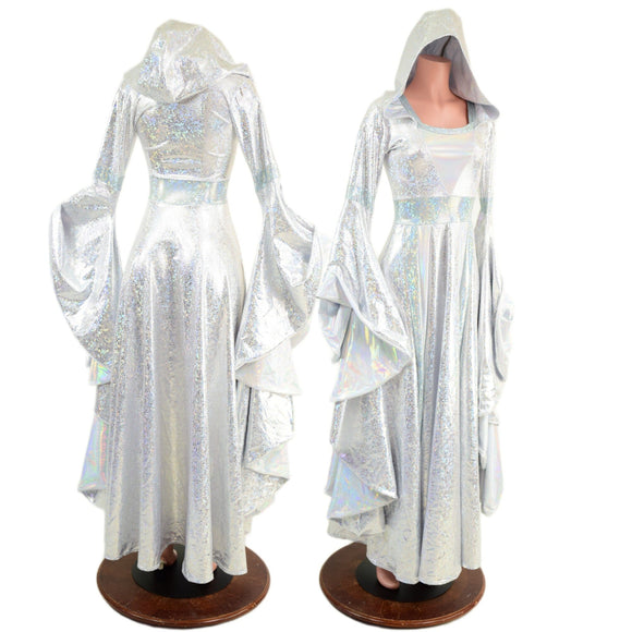 Hooded Marian Gown with Sorceress Sleeves - Coquetry Clothing