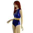 Hot To Go Blue Sparkly Jewel Romper with Stars - Coquetry Clothing