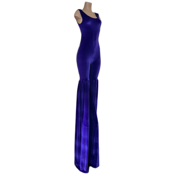 Purple Velvet Twist Back Stilting Costume