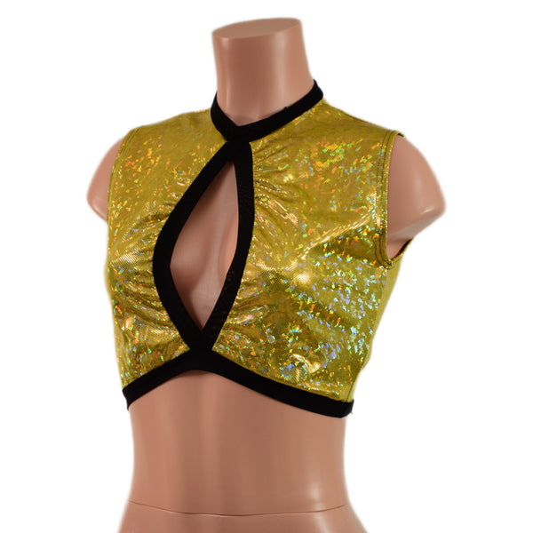 Sleeveless Keyhole Top in Gold Kaleidoscope - 4