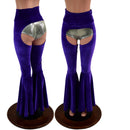 High Waist Bell Bottom Flare Chaps in Purple Velvet (Shorts sold separately)-1