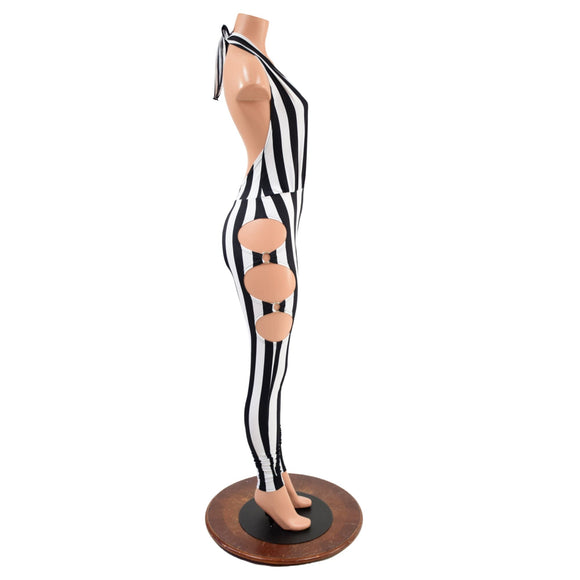 "Josie" Halter Top Catsuit with O - ring Cutouts - Coquetry Clothing