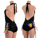 Josie Romper with Hip and Bodice Laceups and Heart Applique - Coquetry Clothing