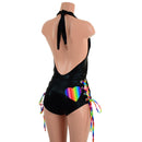 Josie Romper with Hip and Bodice Laceups and Heart Applique - Coquetry Clothing
