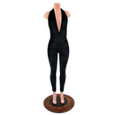 Josie Style Catsuit with Skinny Legs, in Black Velvet - Coquetry Clothing