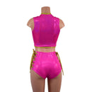 Keyhole Crop and Laceup High Waist Siren Short Set - Coquetry Clothing