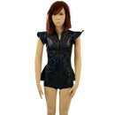 Kids Black Kaleidoscope Ruffle Rump Romper - Coquetry Clothing