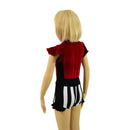 Kids Circus Stripes and Red Velvet Flip Sleeve Paneled Romper - Coquetry Clothing