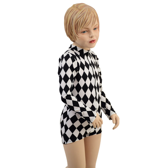 Kids Diamond Print Stella Romper - Coquetry Clothing