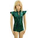 Kids Green Kaleidoscope Romper with Stella Zipper Front Neckline - Coquetry Clothing