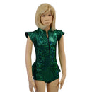 Kids Green Kaleidoscope Ruffle Rump Romper - Coquetry Clothing