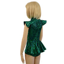 Kids Green Kaleidoscope Ruffle Rump Romper - Coquetry Clothing