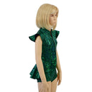 Kids Green Kaleidoscope Ruffle Rump Romper - Coquetry Clothing